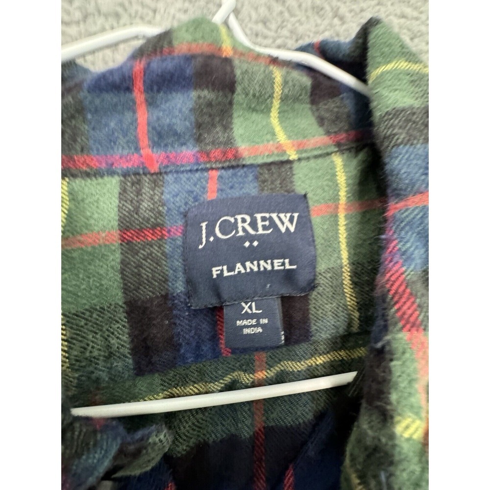 J. Crew Tartan Plaid Midweight Button Down Long‎ Sleeve Flannel Shirt Size XL - Picture 2 of 7